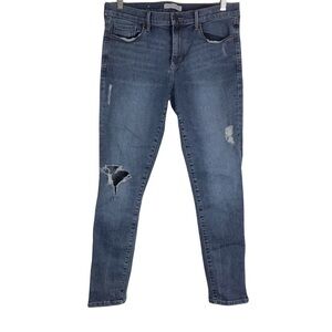 Banana Republic Distressed Skinny Ankle Zipper Jeans Denim SIZE 30